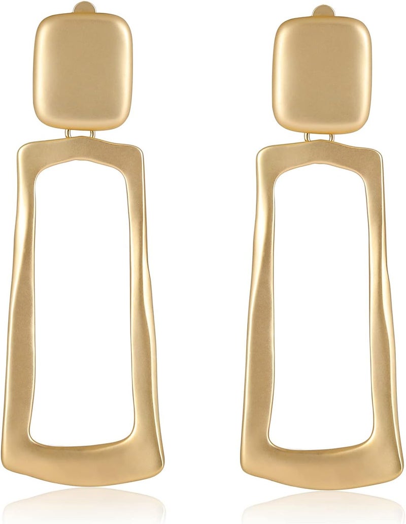OCCFAE Store Metal Clip On Earrings for Women Non Pierced Dangle Drop Earrings Multiple Styles - Image 1